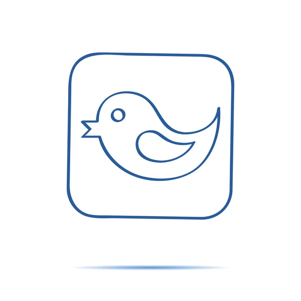 Fliegende Twitter-Vogel-Symbol isoliert auf weißem Hintergrund. Vektorillustration — Stockvektor