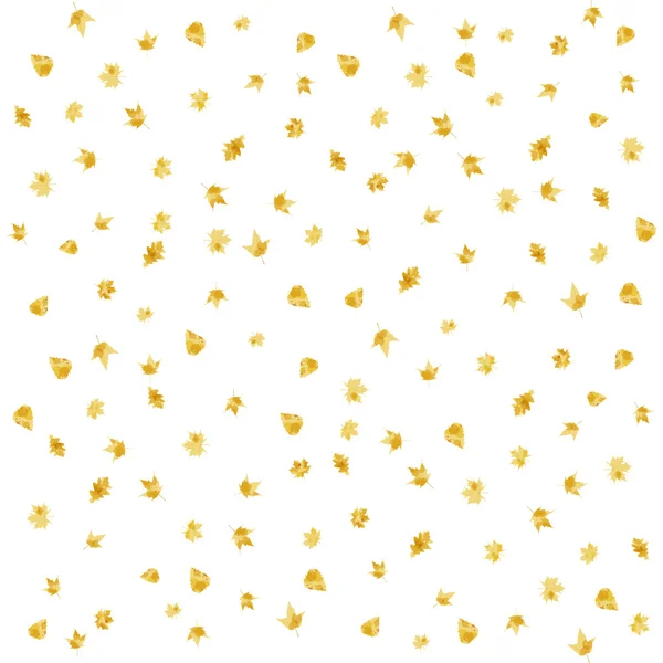 Feuilles d'automne peintes en or sans couture — Image vectorielle
