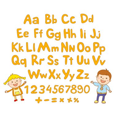 ABC çocuk alfabesi, illüstrasyon, vektör, çocuklar, çocuklar, eğlenceli,