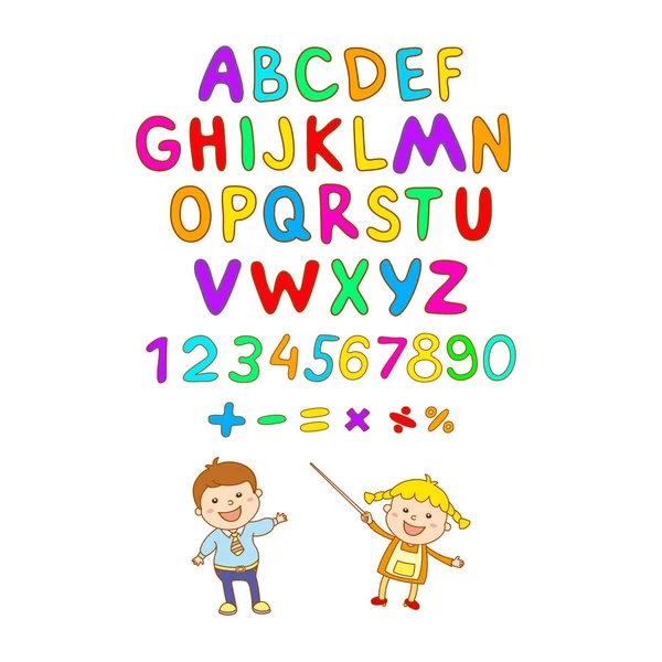 ABC pour enfants alphabet, illustration, vecteur, enfants, enfants, amusant , — Image vectorielle