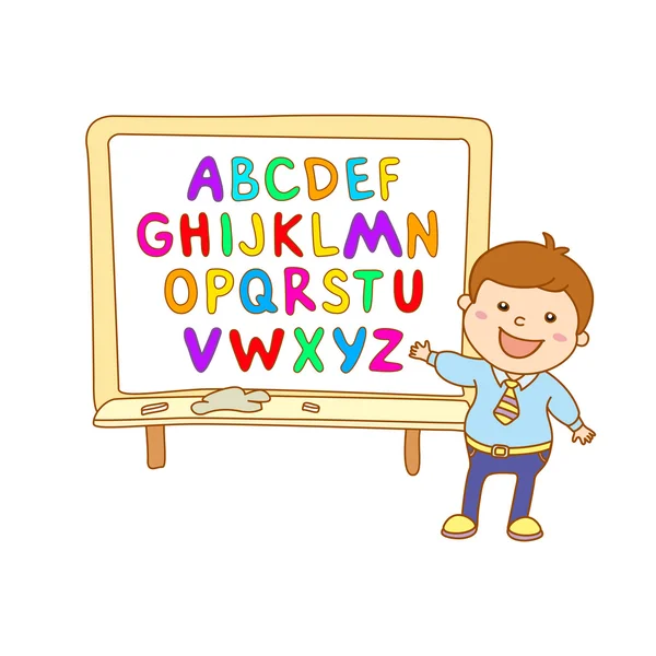 Abc für Kinder Alphabet, Illustration, Vektor, Kinder, Kinder, Spaß, — Stockvektor