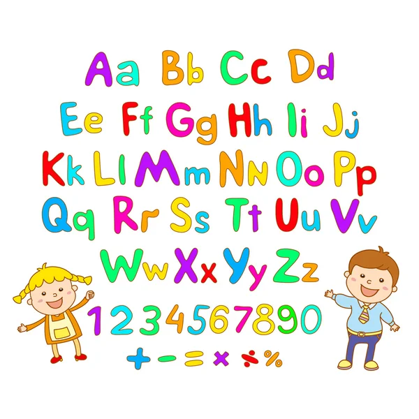ABC para crianças alfabeto, ilustração, vetor, crianças, crianças, diversão , — Vetor de Stock
