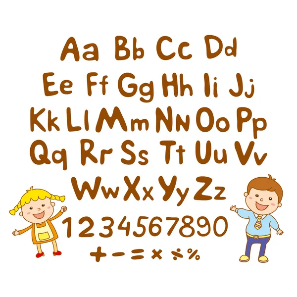 Abc für Kinder Alphabet, Illustration, Vektor, Kinder, Kinder, Spaß, — Stockvektor