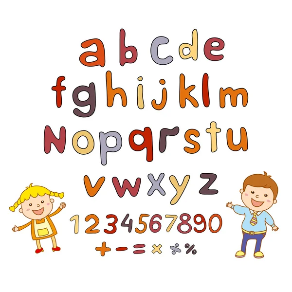Abc für Kinder Alphabet, Illustration, Vektor, Kinder, Kinder, Spaß, — Stockvektor