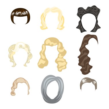 güzel genç kızların çeşitli saç stili ile şirin çizimler