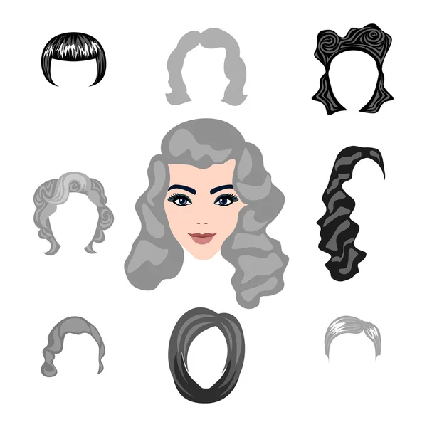 Set van blond haar styling — Stockvector