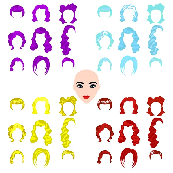 Female punk hair — Stock Vector