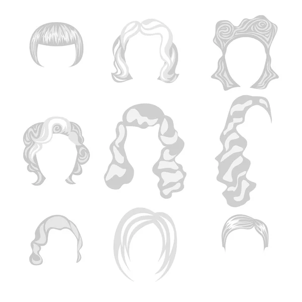 Set of  blond hair styling — Stock Vector