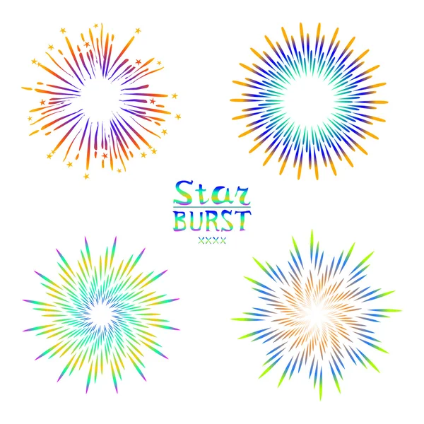 Projeto de fundo com fogos de artifício abstratos e saudação . — Vetor de Stock