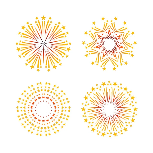 Conception de fond avec feux d'artifice abstraits et salut . — Image vectorielle