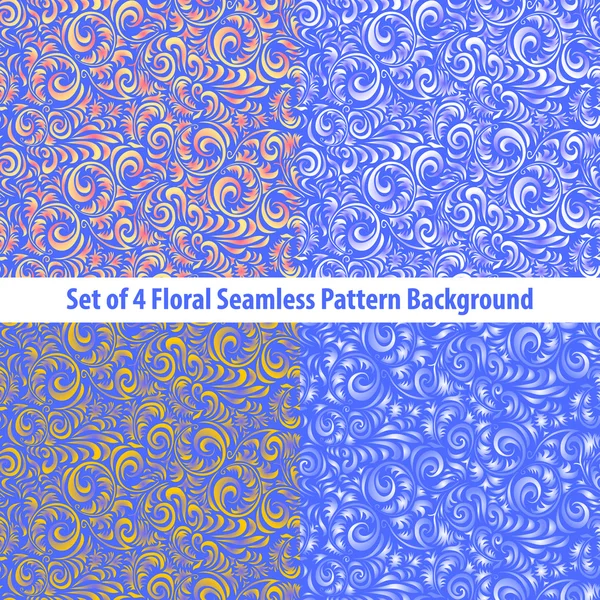Set Floral Backgrounds Gorgeous seamless floral background — Stock Vector