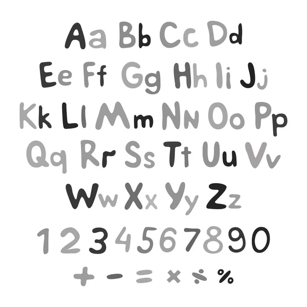 Мальований вручну векторний алфавіт. мистецтво діти старовинні — стоковий вектор