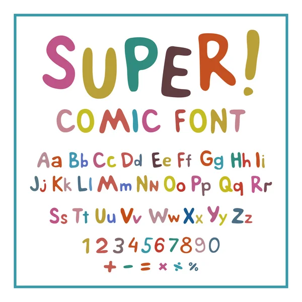 Ouah ! Fonte créative haute précision pour votre design. L'alphabet dans le style de la BD. Graphisme pop - art sur fond transparent. Bande dessinée lumineuse. Lettres 3d . — Image vectorielle