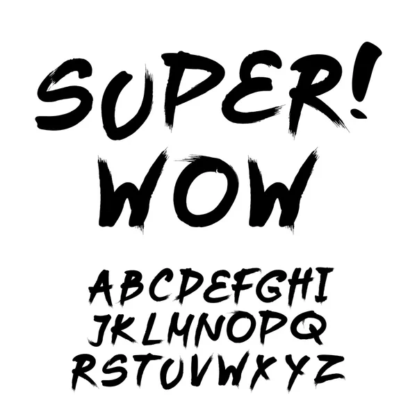 Trendy hand-drawn watercolor alphabet - lowercase letters — Stok Vektör
