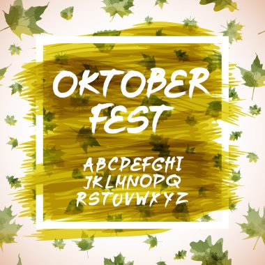 Oktoberfest kutlama tasarımı Bavyera şapkası ve sonbahar yapraklarıyla