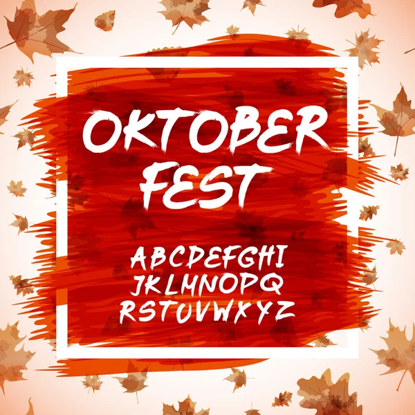 Diseño de celebración Oktoberfest con sombrero bávaro y hojas de otoño — Archivo Imágenes Vectoriales