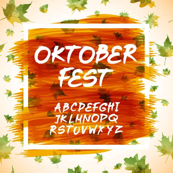 Oktoberfest viering ontwerp met Beierse hoed en herfst bladeren — Stockvector