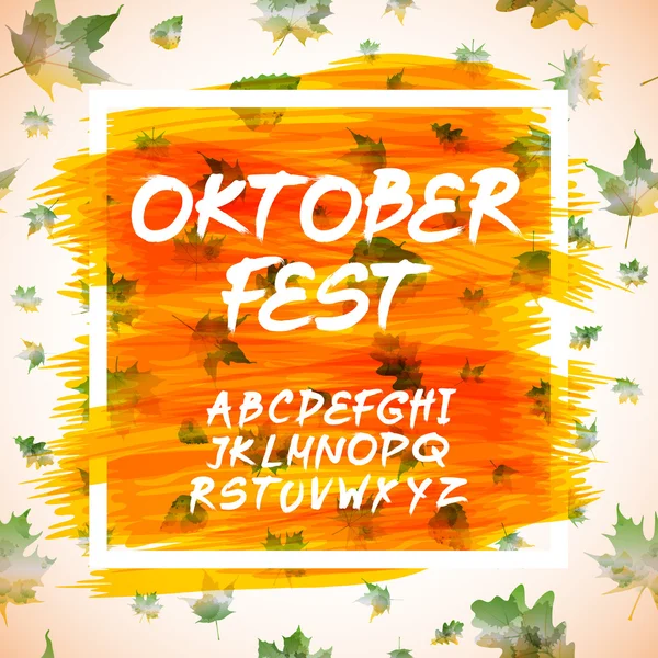 Oktoberfest viering ontwerp met Beierse hoed en herfst bladeren — Stockvector