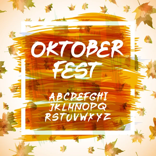 Oktoberfest viering ontwerp met Beierse hoed en herfst bladeren — Stockvector