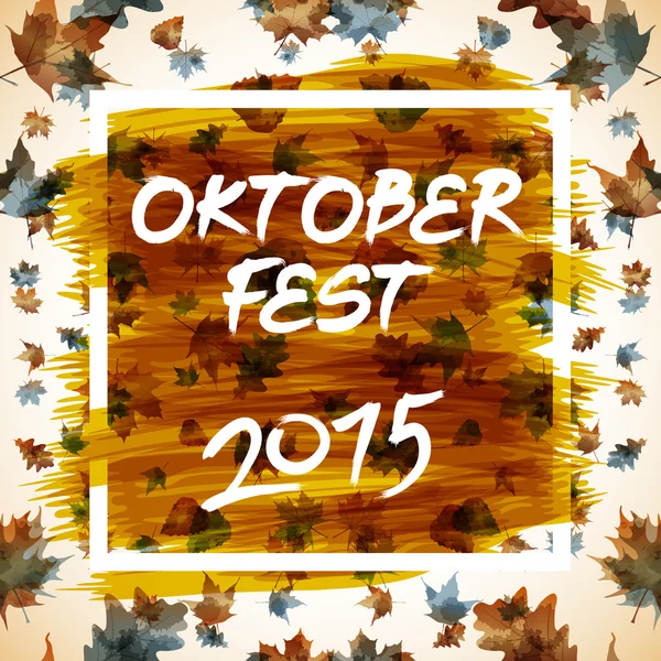 Patch met geruit patroon en tekst Oktoberfest 2015 — Stockvector