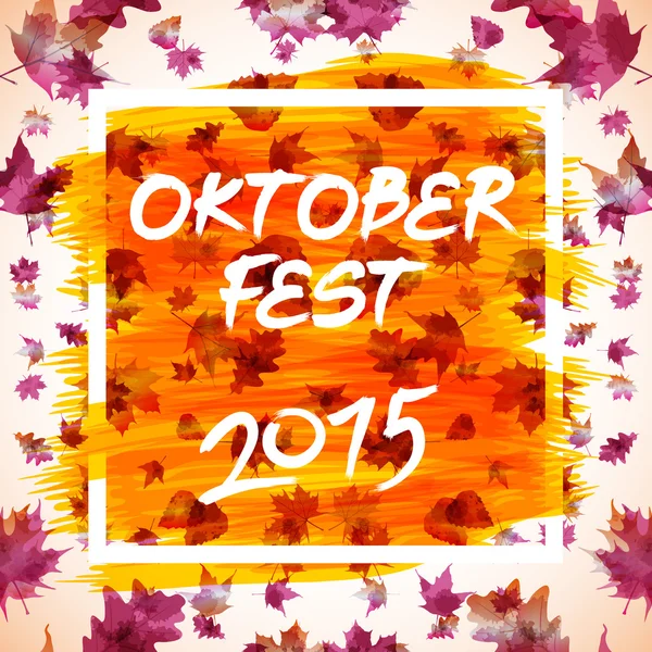Patch met geruit patroon en tekst Oktoberfest 2015 — Stockvector