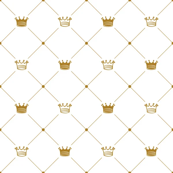 Simple seamless vector pattern with crown — Stock Vector