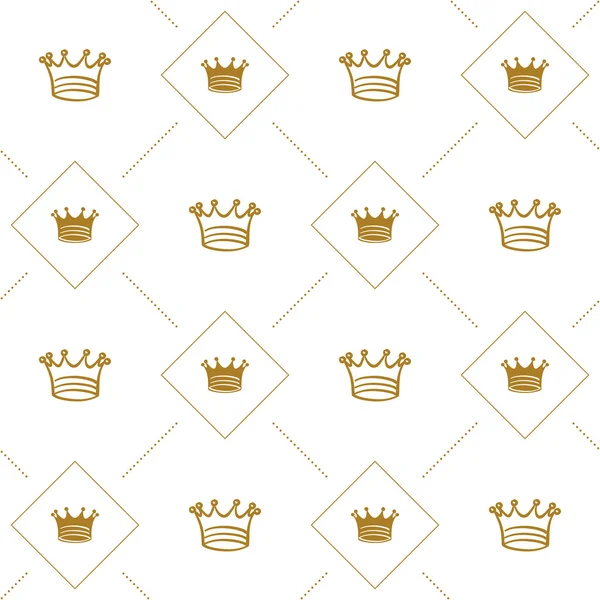 Simple seamless vector pattern with crown — Stock Vector