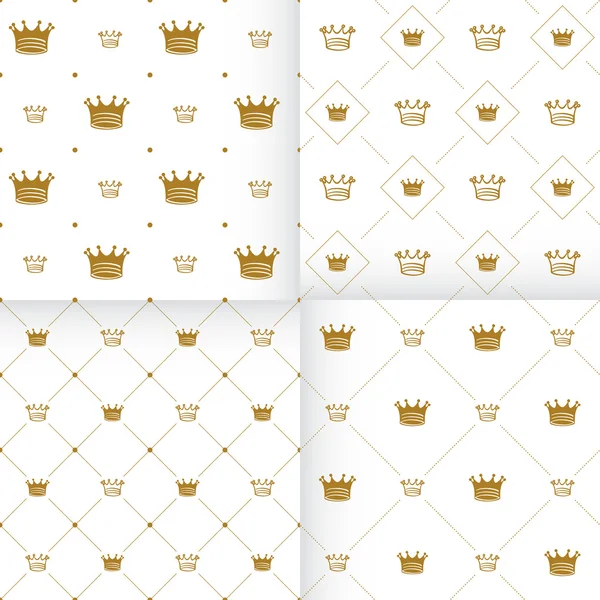 Modèle vectoriel simple sans couture avec couronne — Image vectorielle