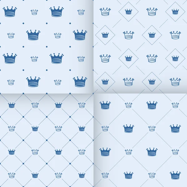 Simple seamless vector pattern with crown — Stock Vector