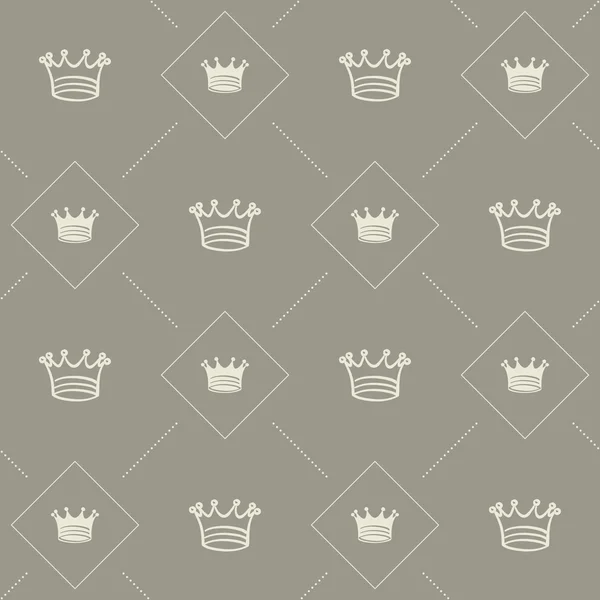 Simple seamless vector pattern with crown — Stock Vector