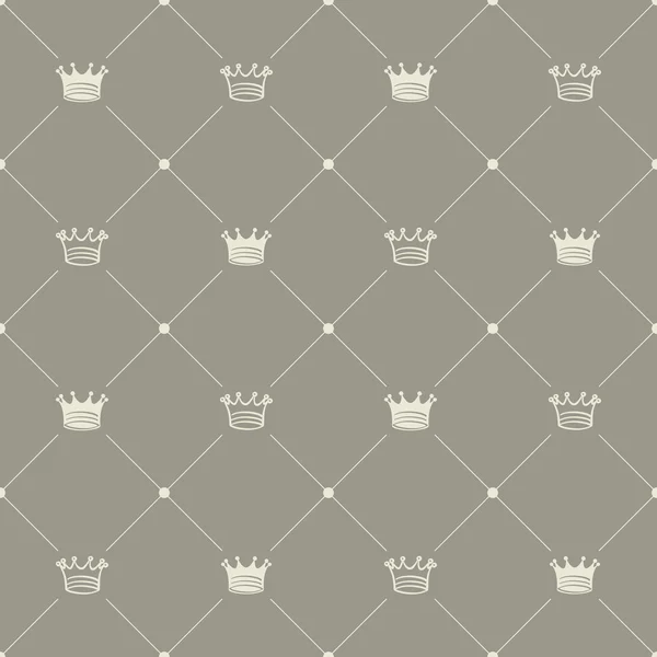 Simple seamless vector pattern with crown — Stock Vector