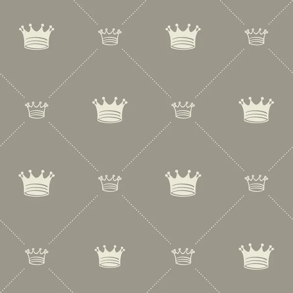 Simple seamless vector pattern with crown — Stock Vector