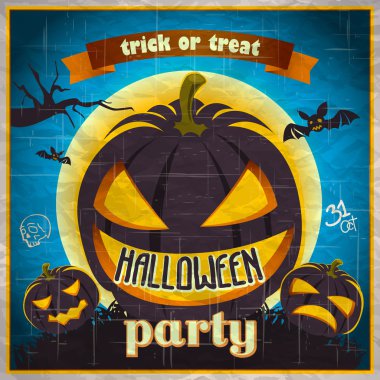 Mutlu Cadılar Bayramı Posteri. Vektör illüstrasyonu.