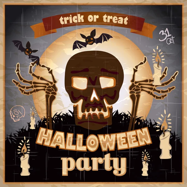 Halloween party design template für karte-poster-flyer, vektorillustration. — Stockvektor