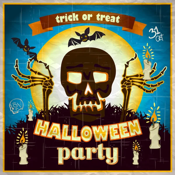 Halloween Party tervezősablon kártya-plakát-szórólap, vektoros illusztráció. — Stock Vector