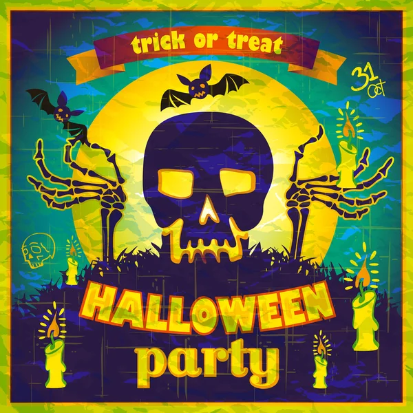 Halloween party design template für karte-poster-flyer, vektorillustration. — Stockvektor