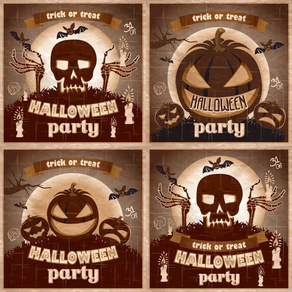 Halloween plakátok-set. vektoros illusztráció. — Stock Vector