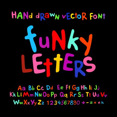 ABC alphabet funky letters children fun colorful set cartoon