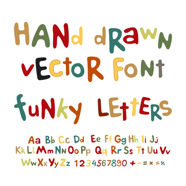 Alfabeto vectorial dibujado a mano. funky letters fuente — Vector de stock