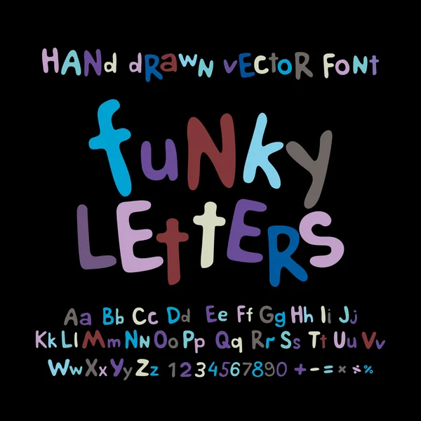 ABC alphabet funky letters children fun colorful set cartoon — Stockvector