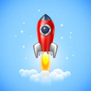 Rocket icon  space vector spaceship technology illustration ship fire symbol flame cartoon