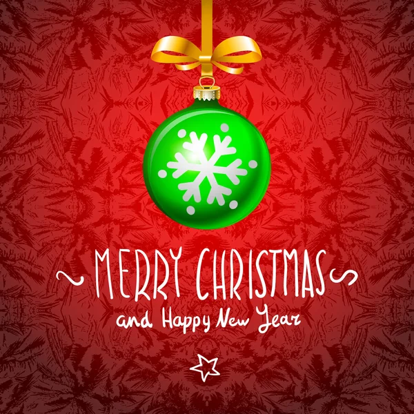 Christmas Card with handmade text ball elements — Stockvector