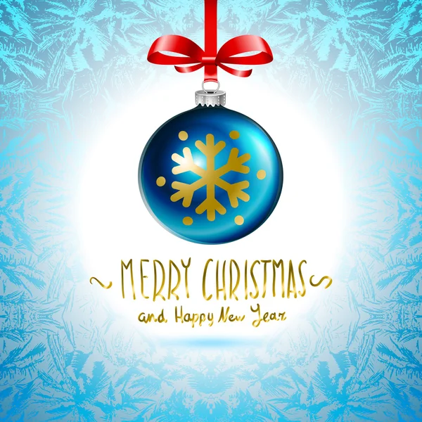 Christmas ball, Christmas tree decorations. vector. blue — Stockvector