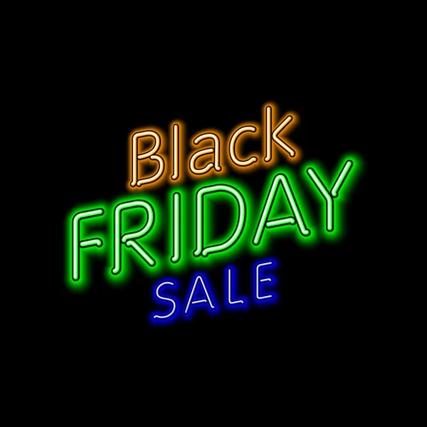 Black Friday Sale 50% 60% 70% 80% retro light frame. Vector illustration neon — Stock Vector