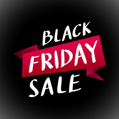 siyah gerçekçi kavisli kağıt afiş. Şerit. siyah Cuma satışı. vektör çizim