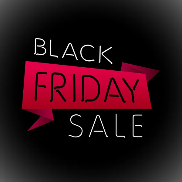 Zwart realistische gebogen papier banner. lint. Black friday koop. vectorillustratie — Stockvector