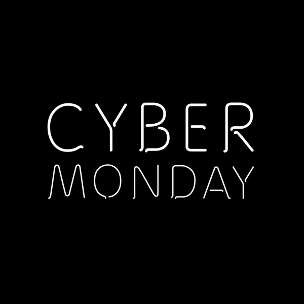A black background with text for cyber monday — Stockový vektor