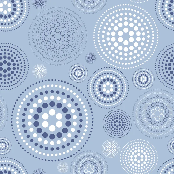 Seamless Pattern with Concentric Circles on light Blue Backdrop. Vector Background — Stock Vector