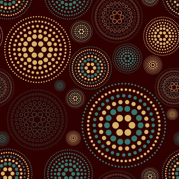 Retro abstract seamless pattern Seamless geometric brown dark circle — Stock Vector