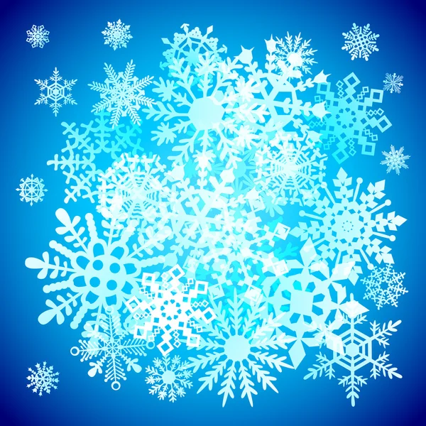 Nahtloser Winterhintergrund mit Schneeflocken — Stockvektor